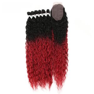 Extensions de trames de cheveux synthétiques de mode armure crépue cheveux bouclés trame de peau douce pince sans couture dans les cheveux pour femme