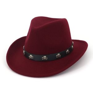 Sombrero de fieltro de lana occidental Fedora de ala ancha a la moda, gorra de jinete barata, sombreros formales de Jazz de estilo británico, Sombrero para hombres y mujeres 2602
