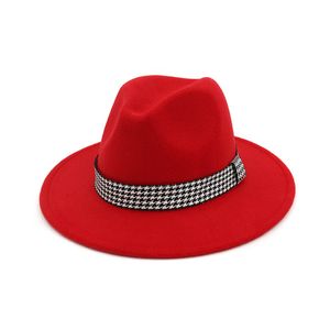 Mode-hiver chapeau seau femmes melon Jazz Fedora chapeaux ruban décoré bord plat Panama Trilby Derby Gambler Titfer