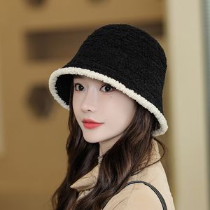 Mode hiver épais tricoté chapeau femmes chaud laine pêcheur chapeau seau chapeau casquette Costume accessoire cadeaux HCS336
