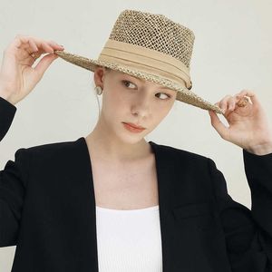 Mode femmes plage Seegrass chapeau de paille filles voyage en plein air Panama large bord soleil s dames mariage décontracté