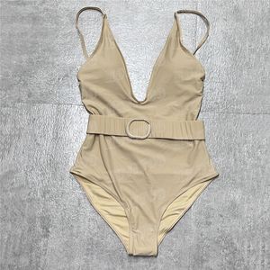 Mode femmes body maillots de bain avec lettre ceinture conception Sexy fronde Bikini rembourré maillot de bain pour l'été
