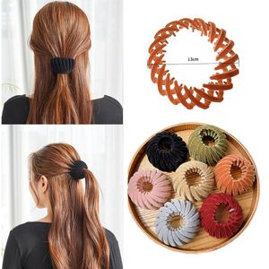 Fashion Women Bun Hair Claw Horsetail Buckle Hair Clip Bird Nest Expanding Headwear Female Ponytail Holder Hair Accessorie
