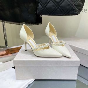 Fashion Women Pumps Sandals Londres Aurelie 65 mm Italia Refinada Tobillo Pearl Toble Sandalia de boda White Patent Diseñadora de sándalo de boda High Heels Eu 34-42