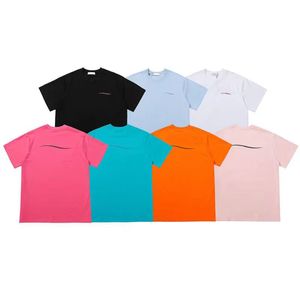 Moda mujer Tops camiseta para hombre carta ondas combinación verano manga corta Tops 7 colores camisa ropa