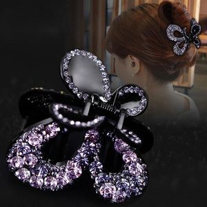 Fashion Women Vintage Rhinestone Butterfly Hair Claw Clips Pins Retro Cabello Apreta Accesorios