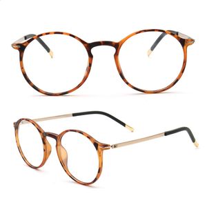 Mode femmes Vintage rondes montures de lunettes hommes lunettes légères TR tortue gris rouge clair lunettes optiques 240313