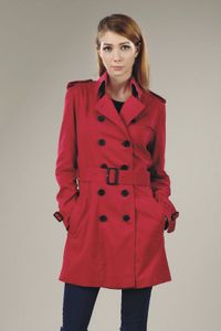 Womens Trench Coats HOT CLASSIC! WOMEN ENGLAND MIDDLE LONG COAT DOUBLE BREASTED BELTED TRENCH FOR WOMaN S-XXL