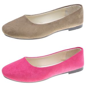 Chaussures de travail à fond plat de couleur bonbon à la mode vertjaune tissu en daim confortable face à des chaussures pour femmes, chaussures d'étudiant
