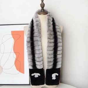 Fasion Bufandas de diseñador para mujer Bufanda de piel de conejo Rex Bufanda cálida de doble cara