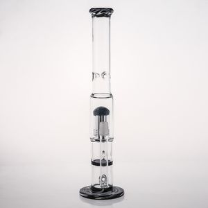 Livraison rapide 29 cm de hauteur 18,8 mm taille de joint noir bangs en verre droit avec dôme femelle et recycleur d'ongles plates-formes pétrolières fumant des narguilés