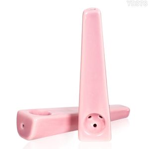 Tubo de cerámica Tubo Mini Cónico En forma de cono Pipas de tabaco rosadas cónicas Fumar Hierba seca Cigarrillo Pipa de mano para dama Mujer Regalo Portátil DHL