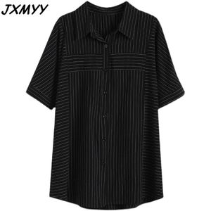 Camisa de longitud media de mm de grasa suelta Estilo occidental Ropa de mujer de gran tamaño Primavera Slim Madre Reducción de edad Top JXMYY 210412