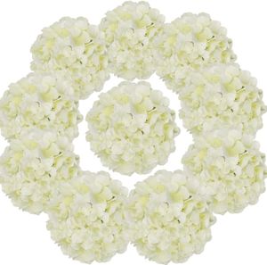 Faux Floral Greenery 10 PAQUETES Flores de hortensia de seda Cabezas de flores artificiales Hortensia completa con tallos para boda Fiesta en casa Tienda Baby Shower Decor 230209