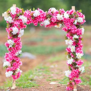 Imitación floral verde 230 cm blanco flor de cerezo flores artificiales vides colgando seda sakura hiedra para el hogar jardín boda arcos decoración guirnalda J220906