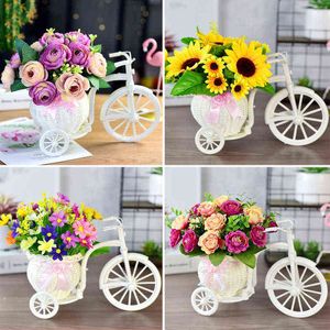 Faux Floral Verdure Fleurs Artificielles Vélo Coloré Faux Bouquet De Plantes Maison Table Mur Partie Décoration De Mariage Accessoires Cadeau De Noël J220906