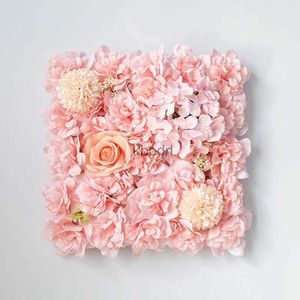 Faux Floral Verdure Pas Cher 35 CM Panneaux Muraux De Fleurs Artificielles Tapis Mural De Fleur Soie Rose Hortensia pour Photo Fond Maison Décoration De Fête De Mariage YQ240125