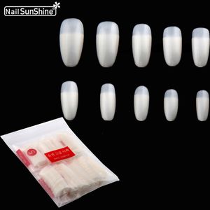 Faux Ongles 500 piezas Falso Nail Art Tips Natural Artificial Nageltips Media cubierta Acryl Oval Short Fake Nails Nepnagels Manicure 220716