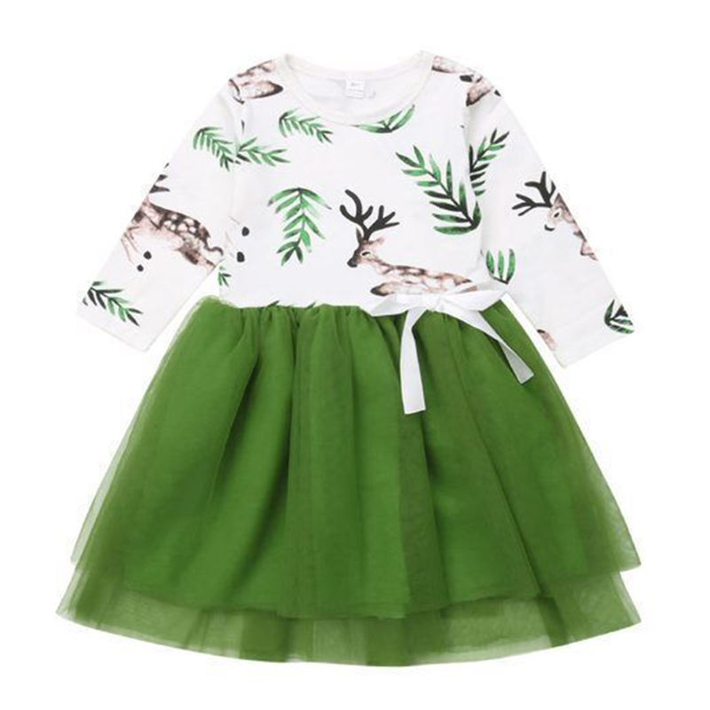 2020 Spring Long Sleeve Baby Girls Dress 2-6T Toddler Dress Kids Casual Wear Daily Clothes Kids Dresses for Girls