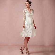 knee length wedding dress mature bride