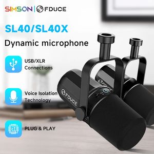 FDUCE SL40XSL40 USBXLR Microphone dynamique avec sortie casque intégrée isolation phonique pour les jeux Podcasts diffusion en direct 231228
