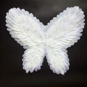 Accesorios de disfraz de alas de Ángel de hada y mariposa de plumas para niños y adultos, negro, blanco, rojo y rosa