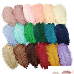 Feathers Wholesale Colored Ostrich Feathers For Arts And Crafts Wedding Decoration Handicraft Accessories Table Centerpieces Carnival Dhz1R