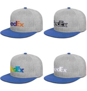 FedEx Federal Express Corporation logotipo azul para hombres y mujeres snap backflamcap estilos de béisbol equipados personalizar sombreros para correr g3104388