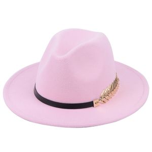 Fedora Hat Women Sombreros de invierno para la banda de cintas Girl Hat Wide Brim Brim Classic Beige Wedding Church Bowler New Cap Chapeau Femme