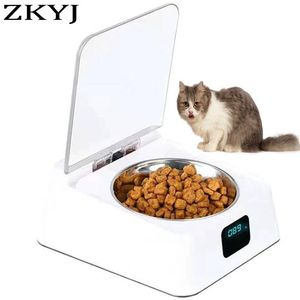 Alimentador de mascotas con sensor infrarrojo, cuenco para perros y gatos, tapa abierta automáticamente, anticucarachas, ratón, almacenamiento inteligente de alimentos a prueba de humedad