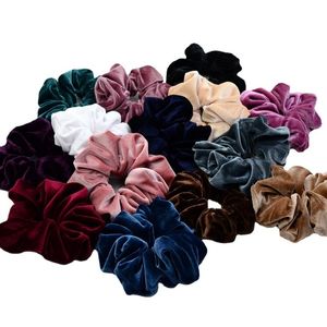 Large Size Velvet Hair Scrunchie Hairband For Women Girls Elastic Rubber Bands Headband Gum Hairs Tie Rope Ponytail Holder 20pcs