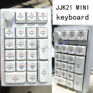 FEKER JJK21 Mini Clavier Mécanique 3Modes PAD Pavé Numérique USB/Bluetooth/2.4GHz RGB Éclairage 20Keys Et 1Konb Blanc Noir HKD230808