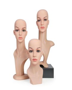 Female Mannequin Heads pour des vêtements de vêtements bijoux et affichage de cheveux ou de perruque PVC Matière plastique en PVC Europe Style et peut dissoun7093148