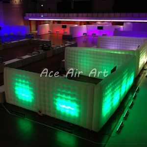 Divisor de sala de aire de la pared de exposición inflable de la cerca con luces LED para la pantalla de artículos, así como publicidad