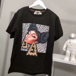 Fendis Camiseta de lujo con logotipo popular, traje de marca, ropa para amantes de las mujeres, transpirable, bonita, chica, mujer, etiqueta Fendis, manga corta, clásico