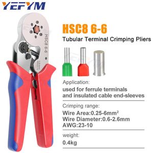 Ensembles d'outils de sertissage de virole HSC8 6-6 0.25-6mm 23-10AWG pince à sertir électrique avec 1020 pièces boîte de bornes de tube à sertir d'extrémité de fil