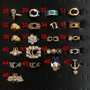 Feshion Band Ring pour femmes Designer Class Ring Silver Men Diamond Gold Ring Jewelry Letter Luxury Engagement Love Rings G Vintage Bagues de fiançailles GR-004