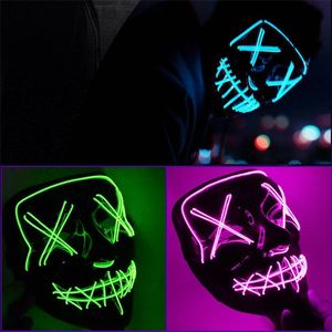 Festive LED Glowing Masque Halloween masques Party Ghost Dance LED Masque Halloween Cosplay Glowing Party Masques expédition maritime RRB15550