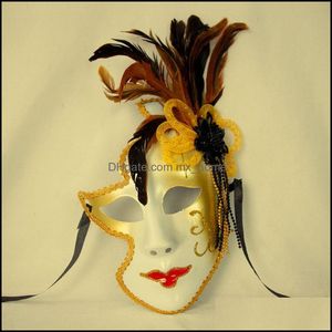 Suministros festivos para fiestas Home Gardenvenice Halloween Masculina / Femenina Máscara Personalidad Regalos Payaso Masquaerades Italia Estilo Veneciano Fl Mascarilla