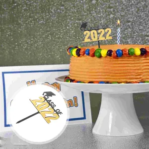 Fournitures de fête 6pcs Funny 2022 Graduation Cake Picks Décorations Félicitations