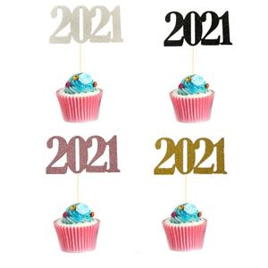 Fournitures de fête Autre fête 12pcs / Pack 2023 Cake Topper Creative Cupcake Insert Card Flags Year's Day Celebration For Kids Birthday Weddi