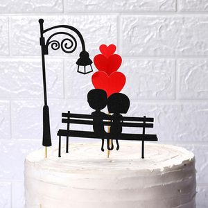 Fournitures festives, ensemble de décorations de Cupcake pour mariage, autres fêtes, cœur d'amour, gâteau pour amoureux doux, décorations d'anniversaire, de saint-valentin