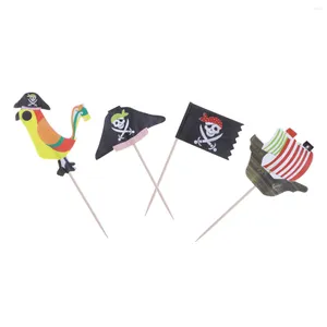 Fournitures de fête Pirate Gâteau Cupcake Décorations Fête Halloween Topper Toppers Insert Picks Décoration Thème Anniversaire Navire Ornements