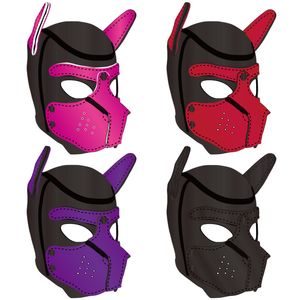 Fetish Dog Headgear Bdsm sexy Bondage Mask Head Harness Hood Restricción y Cosplay Sm Juego de juguete para mujeres Parejas homosexuales