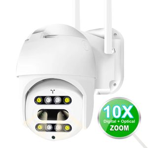 Caméra IP WiFi extérieure FHD 1080P Zoom 10X CCTV 360 PTZ Protection de sécurité à domicile intelligente à l'extérieur moniteur vidéo Surveillance IP Cam