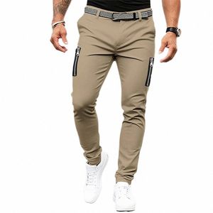 Fi Hombres Slim Fit Pantalones Leggings Zip Diseño Stretch Chino Pantalón Pantalones Casual Flat Frt Flex Classic LG Pantalones n1tE #