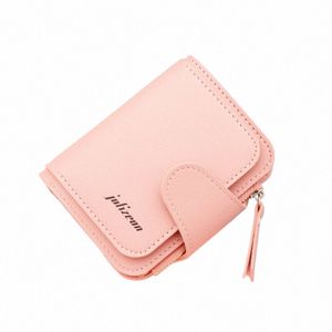 Fi Women's's Women's Short Female Purse Credit Card Holder PU Leather Zipper Small Wallet Mey Bag Case Coin Clip A6WP #