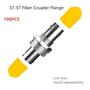 Équipement de Fiber optique, 100 pièces, adaptateur ST-ST à faible perte, coupleur à bride Simplex ST au connecteur, atténuateur optique
