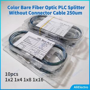 Équipement de Fiber optique 10 pièces 1x2 1x4 1x8 1x16 couleur séparateur PLC nu sans câble de connecteur 250um Mini sans bloc