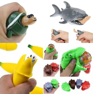 Fidget Toys Sensory Biting Leg Shark Squeeze Elástico Alivio del estrés Tortuga Dinosaurio Burbujas Música Descomprimir Regalo creativo Sorpresa Figet Toy C0905